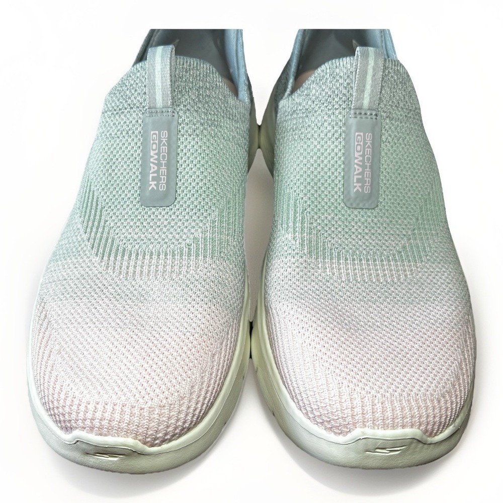 SKECHERS Go Walk Flex Knit Cali Sunset Sneaker Slip-On Shoes Gray Multi Size 10 - Picture 5 of 10